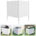 38" W x 39" H Air Conditioner Fence Panels, Outdoor Privacy Screens, Pool Equipment Enclosure, Trash Can Screens Fence Kit for Outside Backyard Patio, White
