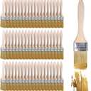 cobee 100Pcs Chip Brushes,1 Inch Natural Bristle Paint Brushes Wooden Handle for Stains Varnishes Acrylic Wood Crafts Home Projects