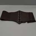 Women Corset Belt Elastic Lace-up Wide Waspie Belt Vintage Halloween Punk Costume (S fit waist:28"-30", 2-coffee)