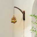 [HUIMEIJU] Tiffany lampshade, square lampshade, colored glass lampshade, Fan lampshade replacement, wall lampshade, pendant lampshade replacement, separate lampshade, HMJ6036