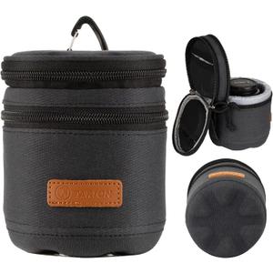TARION Pro Camera Lens Case Hard Case Camera Lens Pouch Padded Camera Lens Carry Bag for DSLR SLR Lens Shockproof All-round Protection Professional Lens Storage Bag Black Size Small 3.5x3.5 inches