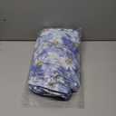 Pioggia Oval Vinyl Fitted Tablecloth with Flannel Backing Elastic Table Cloth Waterproof Oil-Proof Plastic Table Cover Best for 68" x 48" (Blue Flowers)