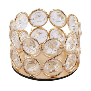 Pack of 20 Gold Crystal Tea Lamp Candlesticks Bowl Tealight Candle Holders Decoration Jewelry Votive Candles Table Centerpieces, Diwali Decorations for Home(20pcs, Gold)