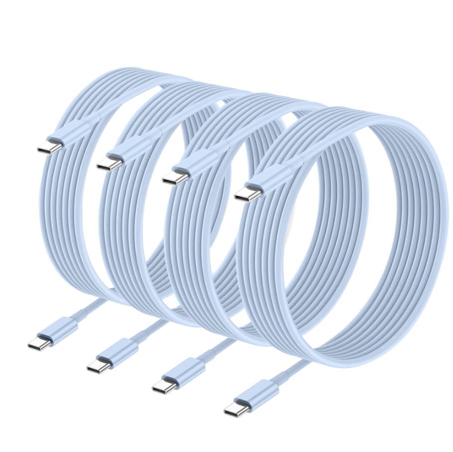 USB C Cable,4 Pack 10ft [Apple MFi Certified] 60W,Type-c Fast Charging Cable Compatible for iPhone 17/17 Air/17 Pro/17 Pro Max/16/16 Pro/16 Plus/16 Pro Max/15/15 Pro/15 Plus/15 Pro Max (Blue)