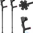 LIXIANG Forearm Crutches for Adults 5ft 6 Feet 350 Lbs Black, 2PCS