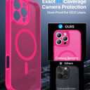 Magnetic for iPhone 16 Pro Max Case,Upgraded [Full Camera Protection][Compatible with Magsafe][Military Grade Protection] Shockproof Translucent Matte Phone Case for iPhone 16 Pro Max,Hot Pink