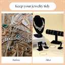 Wenqik 6 Pcs Velvet Jewelry Display Set Velvet Necklace Mannequin Bust Stand T Bar Bracelet Holder 2 Earring Stand 2 Ring Finger Jewelry Holder for Home Decor Showcase