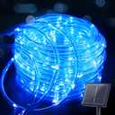 Brightown Solar String Lights Outdoor, 39FT 100 LED Rope Lights Solar Powered with 8 Lighting Modes, Waterproof Solar Patio Lights, Solar String Lights for Outside Tree Yard Halloween Decoration, Blue