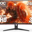 AOC C32G2ZE 32" Curved Frameless Gaming Monitor, Full HD 1920x1080, VA, 0.5ms 240Hz, AMD FreeSync Premium, DP/HDMI/VGA, VESA, 3-3-1 Re-Spawn Program, Xbox PS5 Switch,Black