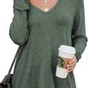 Long Shirts for Women to Wear with Leggings Green L 
