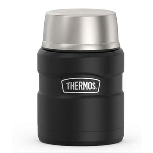 THERMOS ICON Vacuum-Insulated Food Jar with Spoon, 16 Ounce, Matte Black