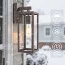 Outdoor Wall Light with Clear Glass, Anti-Rust Exterior Wall Sconce, Weather Resistant Outdoor Lantern, Exterior Lighting for Porch, Patio, Garage, Entryway (Oil-Rubbed Bronze, 15.5"Height-1 Pack)