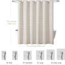 Siiluminisoy Boho Farmhouse Beige Shower Curtain, 72 x 72 Tufted Pleat Floral Puffs Textured Modern Farmhouse Minimalist Shower Curtain Set with Hooks for Bathroom