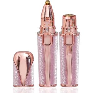 Facial Hair Remover for Women with 2-in-1 Eyebrow Trimmer Head, Painless Facial Hair Removal for Women and Peach Fuzz, Rechargeable Hair Removal Device for Smooth Skin