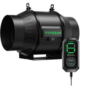 VIVOSUN T6 6" Inline Duct Fan & 3 Cycle Modes E12 Speed Controller, AeroZesh Grow Tent Kit Ventilation Fan with 408 CFM EC Motor, Programmable Exhaust Fan for Heating Cooling Booster, Hydroponics