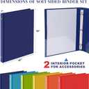 Fulmoon 48 Pack 3 Ring Plastic Binders 1 Inch Bulk with 2 Pockets, Flexible Binder Loose Leaf Hardcover, Fit 12" x 10" US Letter Size Paper, for School Office Home, 6 Colors(Vibrant)