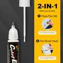 Touch Up Paint for Cars 2-in-1 Scratch Repair Pen Quick-Dry, Seamless Color Match, Automotive Scratch Remover Kit for Flawless Coverage (White)