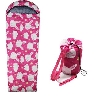 Kids Sleeping Bags - Camping Sleeping Bags with Carry Bag - Compact Sleeping Bag for Hiking, Backpacking 3 Season Warm & Cool Weather, Lightweight Waterproof Outdoor Travel for Boys Girls (Pink-Teen)