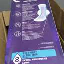 Poise Overnight Ultra Thin Incontinence & Postpartum Pads with Wings for Bladder Leaks, 8 Drop Extra Absorbent, Long Length, 60 Count (3 Packs of 20)