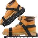 US:E (Sturdy Version) Spike Shoes for Epoxy Flooring Coating (99% Pre-installed) 13 1-Inch Spikes & 2 VeIcro Strap (Non-Slip, Supports Up to 200 Pounds) Fits Men's and Women's Shoes in US Size 6 to 12 (Black)