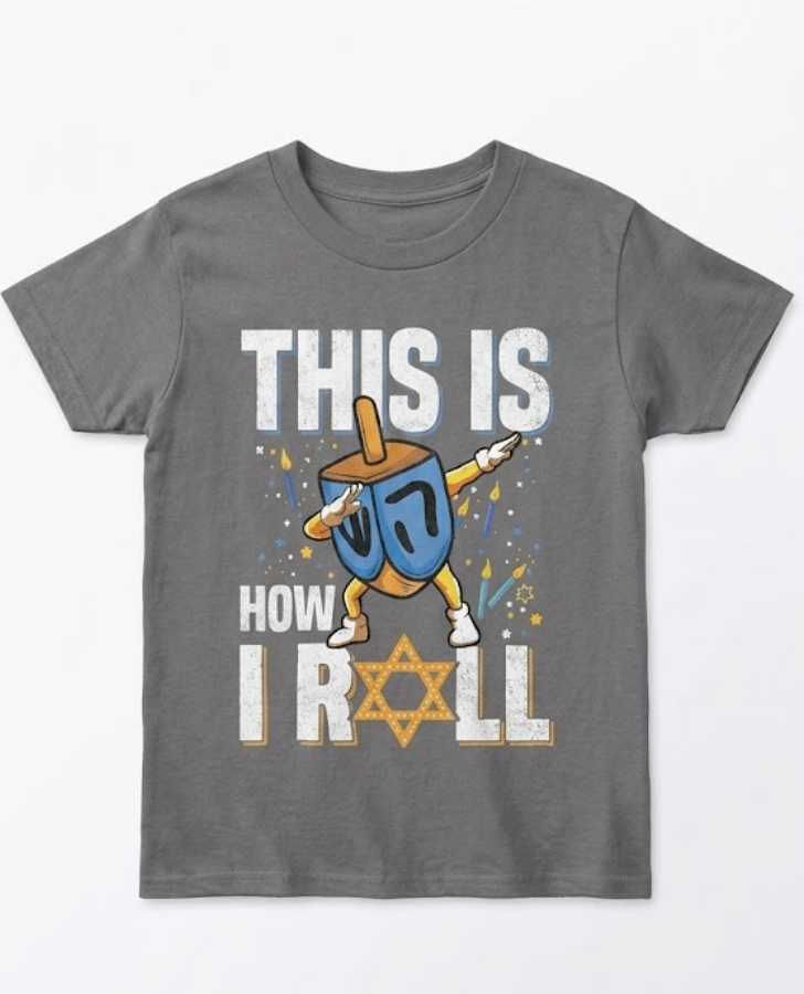 This is How I Roll Shirt Hanukkah Dreidel Chanukah Jew Gift T-Shirt Size M