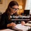 Ai Smart Glasses with Camera and Bluetooth - 4K HD Video Recording, Real-Time Translation, with Color-Changing Lenses for Travel, Sports, Outdoor Use
