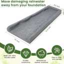 Sekcen 2 Pack Rubber Downspout Splash Block Rain Gutter Down Spout Drain Trays Gray