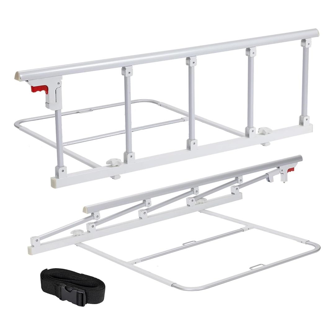 Real Relax Bed Rails for Elderly Adults Safety, Folding Bed Railings for Seniors Fit Full Twin King Queen Size, for Elderly Adults Rail Assist for Seniors Safety Bed, 48.6"x16.3" (White)