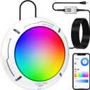 LED Pool Lights for Above Ground Pool with APP Control 20W RGB Pool Light with Suction Cups and Built-in Magnets IP68 12V Underwater Pool Light for Above ground Inground Pools Waterproof 28FT Cord (WhiteGray)
