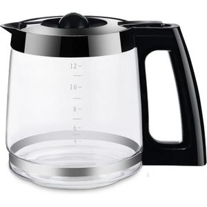 12Cup Replacement Coffee Carafe Pot only Compatible with Hamilton Coffee Maker, Machine, Brewer Models 49980A, 49980Z, 49983, 49618, 46300, 46310, 49976, 49966, 49350 | Black
