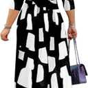 Yajedo Womens Casual Summer Maxi Dress Plus Size Sexy Wrap V Neck 3/4 Sleeve Sundress with Pockets (XXL)