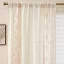 ColorBird Living Room Curtains Linen Boho Burnt Orange Striped Western Window Treatment Geometric Patterned Drapes 63 Inch Length 2 Panels for Bedroom Dining Room Kitchen Boho Chic Decor
