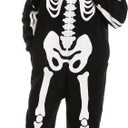 Spooktacular Creations Halloween Skeleton Costume, Family Matching Skeleton Costume for Halloween Cosplay Party (Small, Black)
