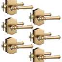 Asidrama 6 Pack Champagne Bronze Privacy Door Handles, Bronze Door Lever with Door Knobs Indoor for Bedroom or Bathroom, Heavy Duty Door Handles Interior with Locks for Left Right Sided Doors ZR19-262