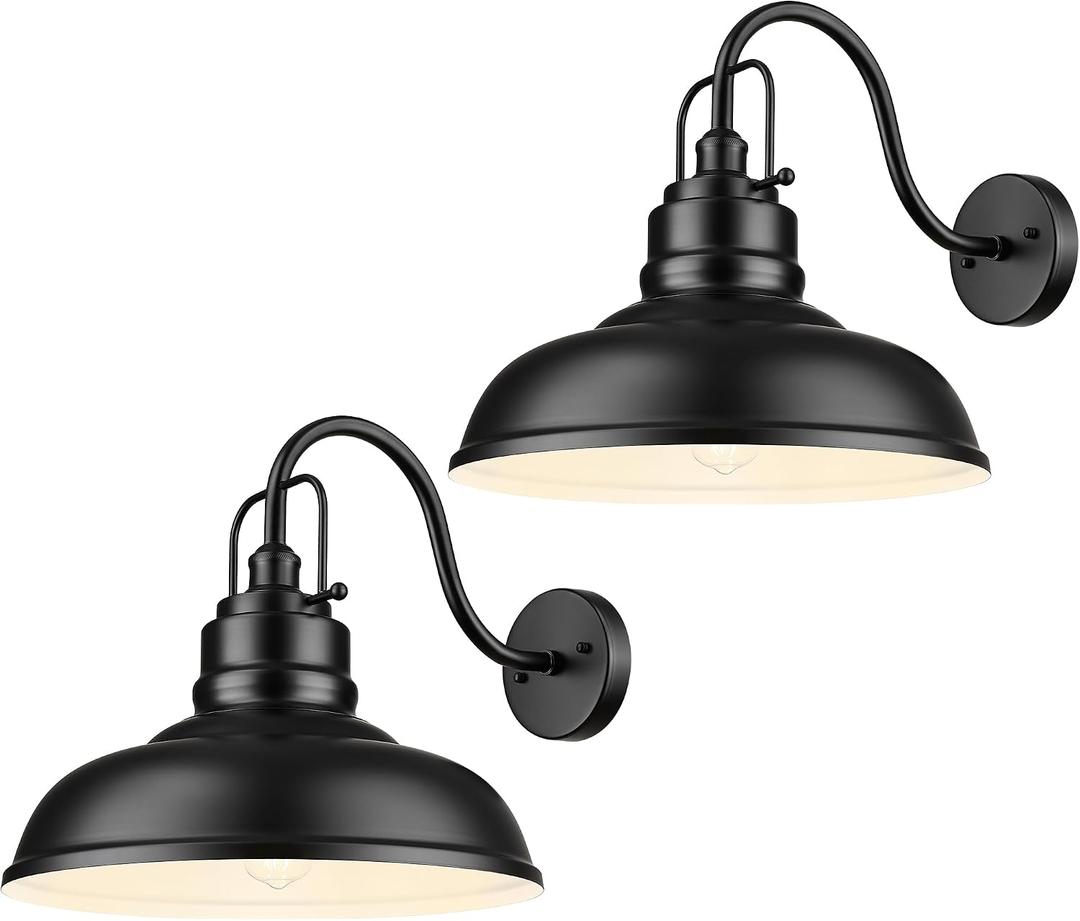 zeyu 2 Pack Barn Lights, Exterior Wall Mount Light for Porch, 18 Inch Modern barn Lights, Matte Black Finish, 016-1BL-2 BK