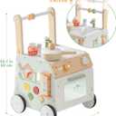 ROBUD Wooden Baby Push Walker, Learning Walking Toys, Adjustable Height Baby Walker with Decelerator, Montessori Toys for Baby 10 Months+, WRP24