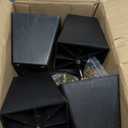 Luomorgo 4 Pcs 4 Inch Plastic Table Legs, Black Tapered Furniture Legs, Square Sofa Replacement Legs M8 Threaded with T-Nuts, Heavy Duty Furniture Legs for Couch, Cabinets, Dressers, Chair