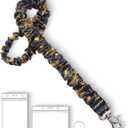 Lanyardio Stretchy Scrunchie Lanyard for ID Badges Keys, Cute Teacher Lanyard for Women with 2 Card Holders 19.17 Inch (Halloween Spider Web)