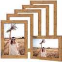 TWING 4 x 6 Picture Frames Set of 6, Rustic Photo Frames Collage for Wall Decor Mounting or Table Display,Home Decorative Collage Picture Photo Frame Wood Brown,Walnut