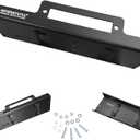 Universal Winch Mounting Plate, 10" x 4.5" Raised Bolt Pattern, 15,000 lbs, Heavy Duty Steel with Fairlead Flange & Hardware for Truck, SUV, Trailer (Matte Black)