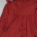 PRETTYGARDEN Women's Casual Dresses 2025 Summer Short Sleeve Ruched Patchwork A Line Pleated Swing Maxi Dress with Pockets, Red, Size XS