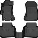 Floor Mats Custom for 2015-2021 Subaru WRX & WRX STi All Weather Protection TPE Heavy Duty Non-Slip Automotive Floor Liners Fits Front& 2nd Row Full Set Accessories, Black