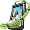 Rorhxia [Enhanced Waterproof Freedom] IP68 Waterproof Phone Pouch Double Space, Floating Waterproof Phone Case with Lanyard Dry Bag for iPhone 17 Pro Max 16 15 S26 S25 Travel Beach & Water Adventures (Green)
