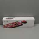 Wireless Keyboard and Mouse Combo, Ergonomic Full Size Typewriter Retro Round Keycaps Keyboard, Compatible with Windows, PC, Perfer for Home and Office Keyboards (Blue