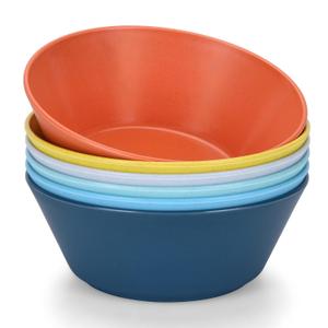 Unbreakable Large Cereal Bowls Set of 6, 32 Ounce BPA-Free Microwave & Dishwasher Safe Salad Bowls, Stackable Multicolor Kitchen Bowls for Serving, Soup, Oatmeal, Pasta, Camping & Daily Use