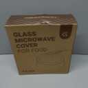 Glass Microwave Splatter Cover, Microwave Cover for Food with Standup Handle, Dishwasher Safe, Food Safe, Clear Microwave Plate Splatter Guard Lid with Vent Hole, House Essentials for Gift, 9.5inch