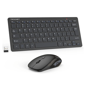 TECKNET Wireless Keyboard and Mouse Combo, Mini Cordless Computer Keyboard and Mouse Set 2.4GHz, Silent Adjustable 1600 DPI, Quiet Click, Lag-Free for Computer, Laptop, PC, Windows, Mac, Chrome OS