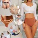 FINETOO Women Underwear High Waisted Thongs Tummy Control Seamless Thongs Shapewear No Show Panties 4 Pack S-3XL