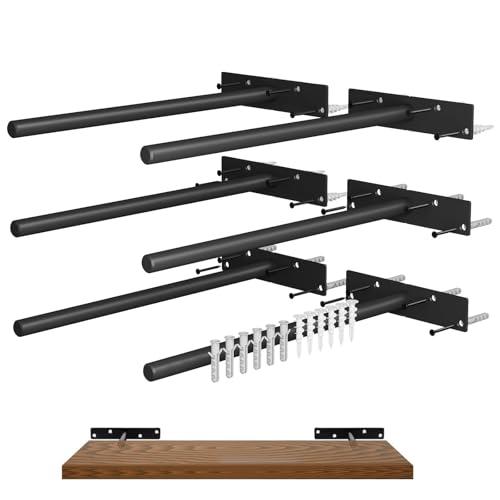 Floating Shelf Brackets, 12 inch Hidden Shelf Brackets Heavy Duty Blind Shelf Support, 200LBS Load Capacity, 6 Pack Floating Shelf Hardware for DIY Wood Wall Floating Shelves