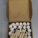 Hicarer Mini Baseball Keychain with Wooden Bat for Sports Theme Party Team Souvenir Athletes Rewards Party Favors